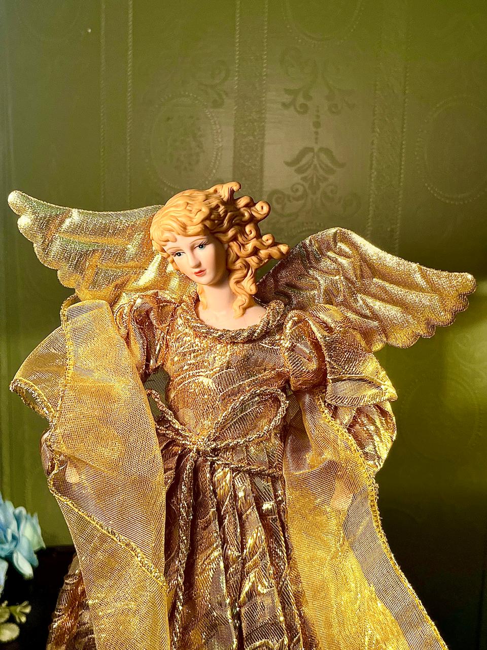 Gold Angel Christmas Tree Topper Decoration 12 Inches