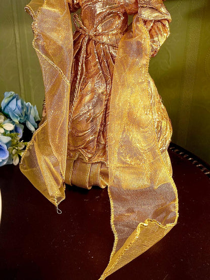 Gold Angel Christmas Tree Topper Decoration 12 Inches