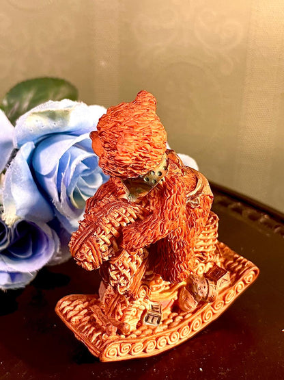 Brown Teddy Bear Toy Basket Figurine, Approx. 4.5 Inches