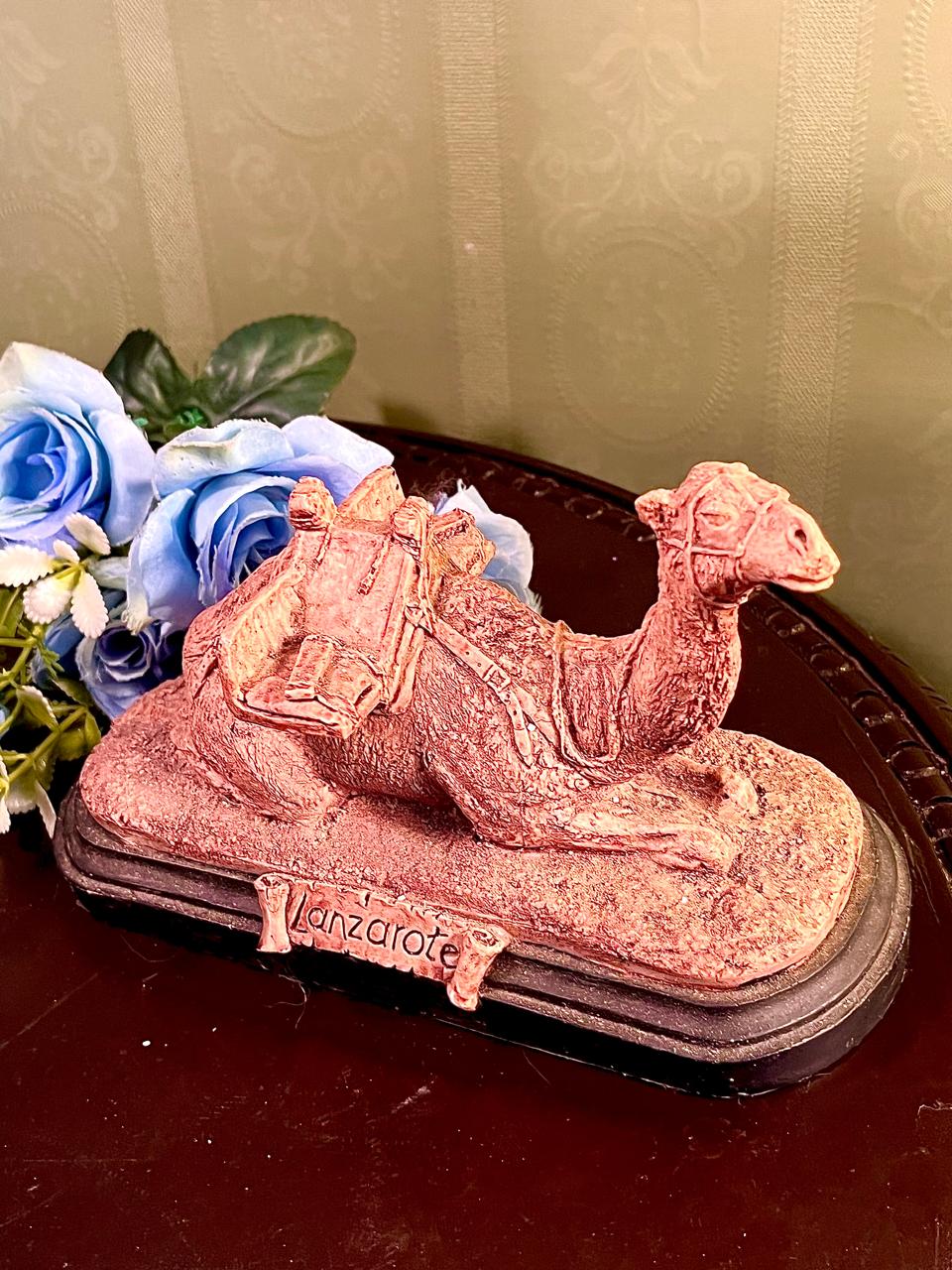 Lanzarote Camel Figurine with Saddle, Approx. 7 Inches
