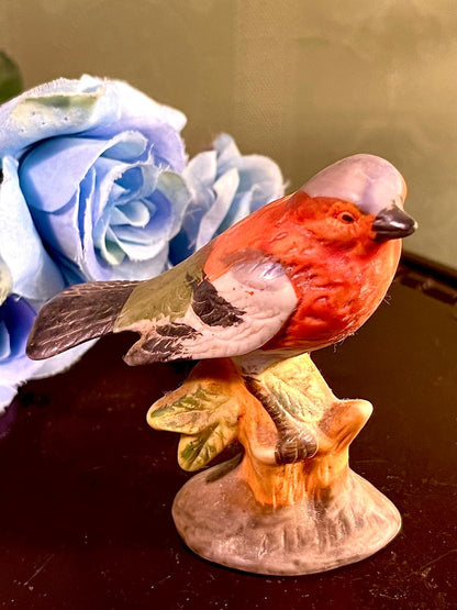 Hand-Painted Robin Bird Ceramic Figurine, Approx. 4 Inches