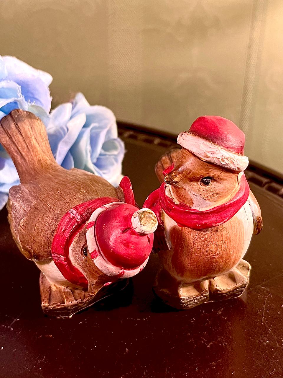 Festive Bird Figurines Set of 2, Approx. 3 Inches