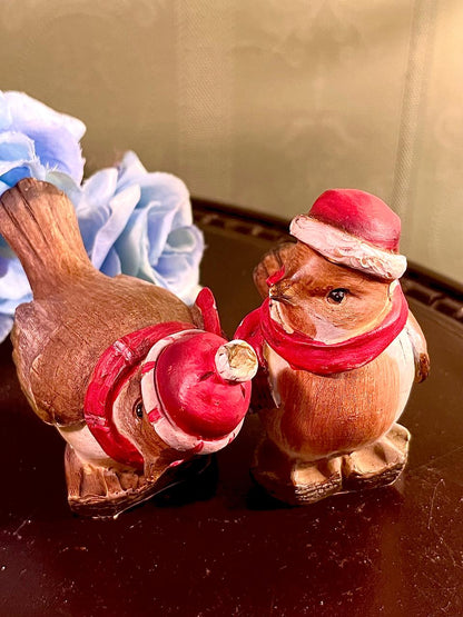 Festive Bird Figurines Set of 2, Approx. 3 Inches