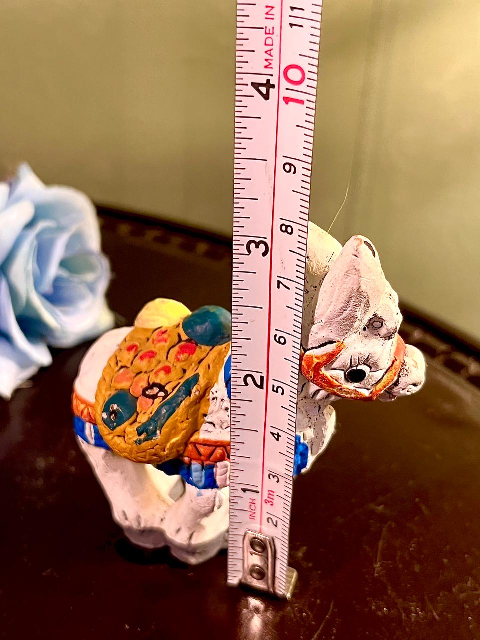 Colourful Donkey Figurine with Saddle, Approx. 3.5 Inches