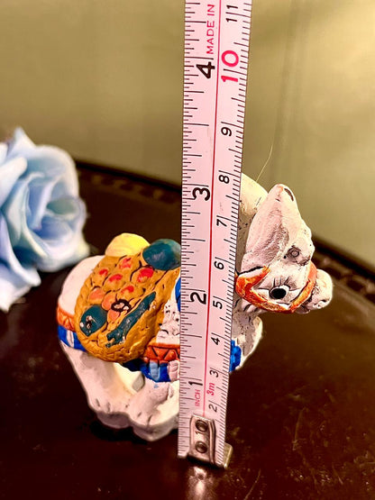 Colourful Donkey Figurine with Saddle, Approx. 3.5 Inches