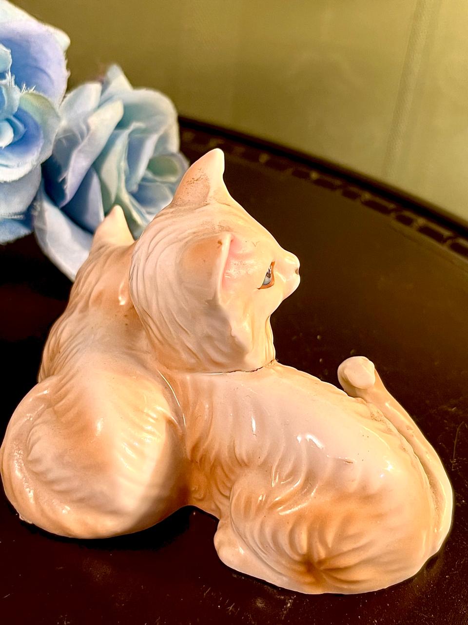 Cream Cat Figurines Set of 2, Approx. 2.5 Inches