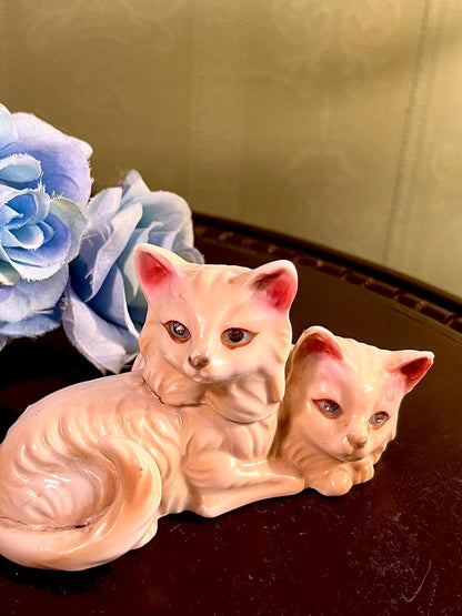 Cream Cat Figurines Set of 2, Approx. 2.5 Inches