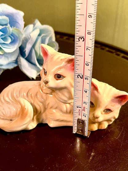 Cream Cat Figurines Set of 2, Approx. 2.5 Inches