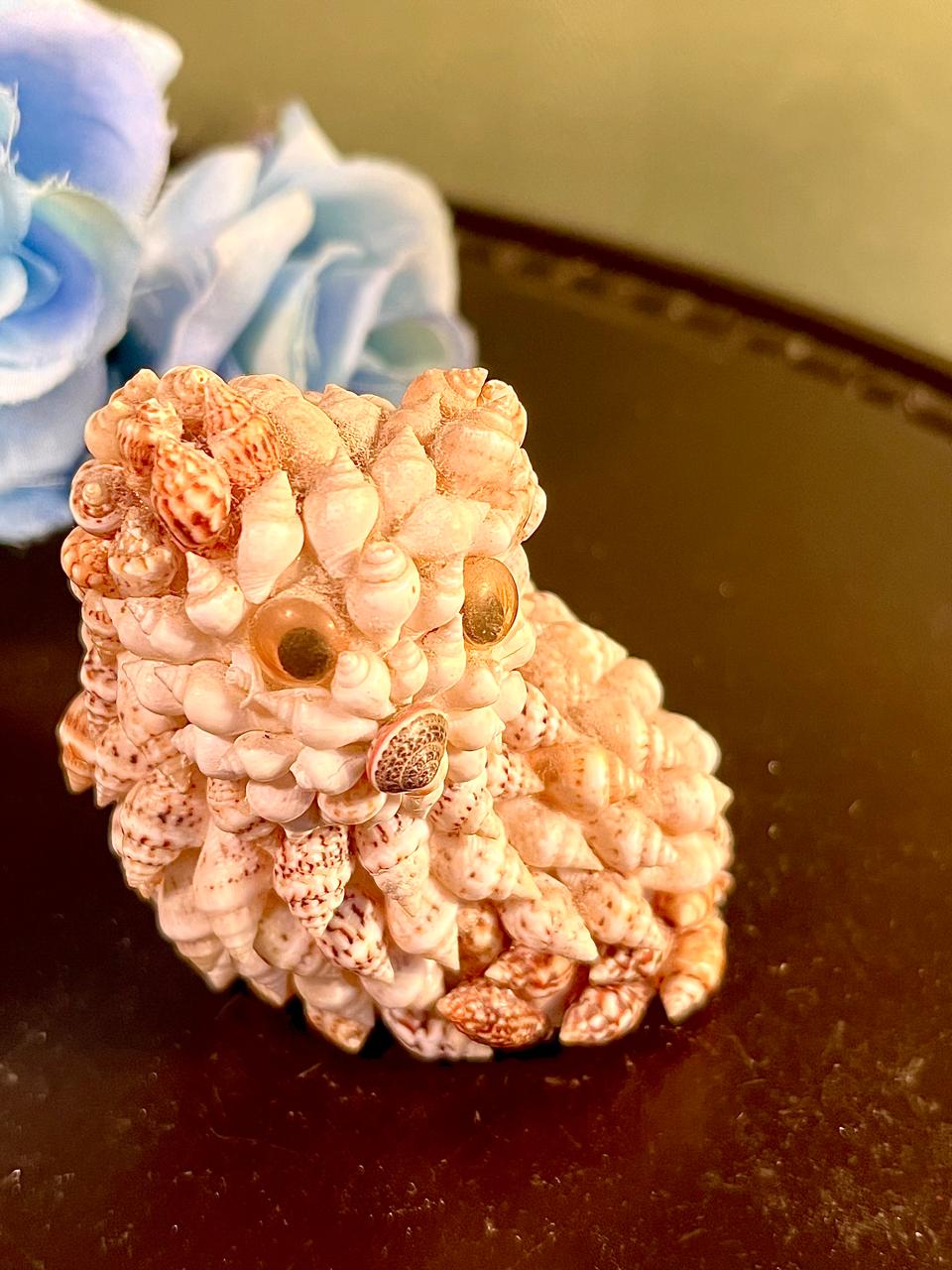 Handcrafted Seashell Lion Figurine, Approx. 3 Inches