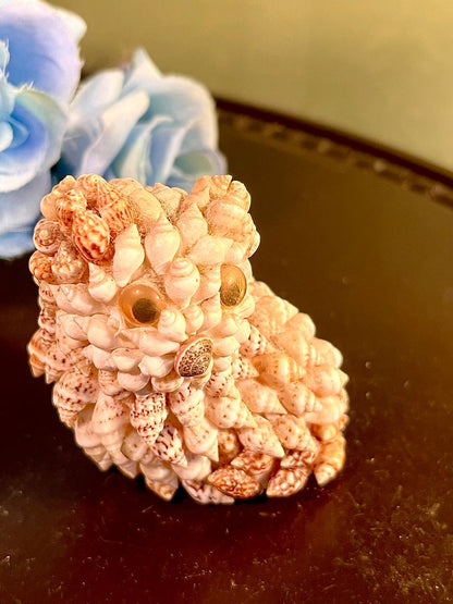 Handcrafted Seashell Lion Figurine, Approx. 3 Inches
