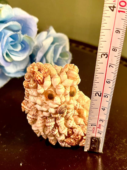 Handcrafted Seashell Lion Figurine, Approx. 3 Inches