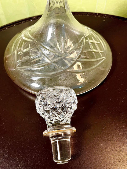 Vintage Crystal Decanter with Stopper Clear Crystal 24cm