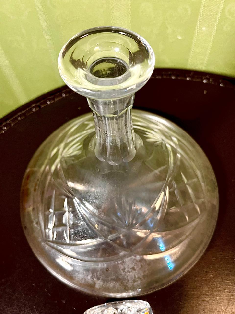 Vintage Crystal Decanter with Stopper Clear Crystal 24cm