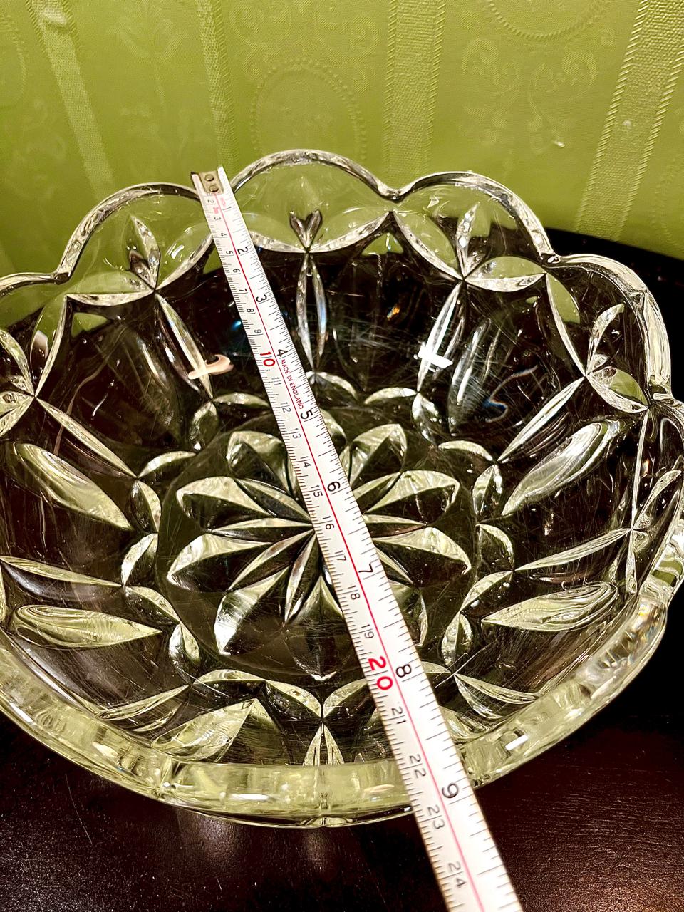 Large Crystal Floral Serving Bowl Clear Crystal 23cm