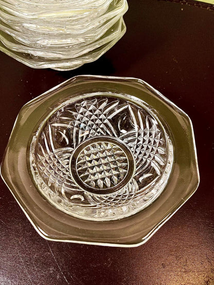 Vintage Crystal Dessert Bowl Set Clear Crystal 6 Piece 15cm