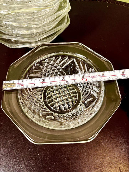 Vintage Crystal Dessert Bowl Set Clear Crystal 6 Piece 15cm