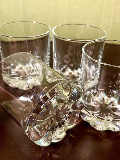 Vintage Crystal Tumblers Glasses Clear Crystal 4 Piece Set 10cm