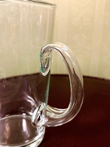 Vintage Clear Crystal Water Jug with Curved Handle 19cm