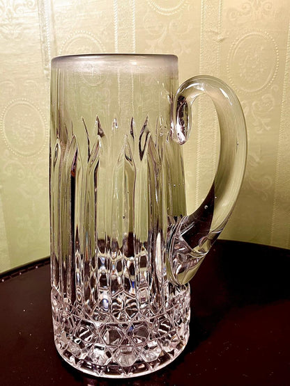Vintage Clear Crystal Tankard with Handle 23cm