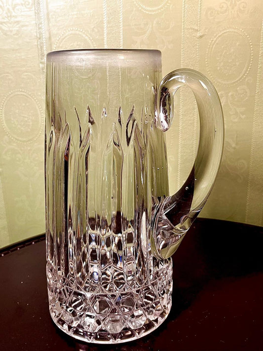 Vintage Clear Crystal Tankard with Handle 23cm