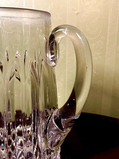Vintage Clear Crystal Tankard with Handle 23cm
