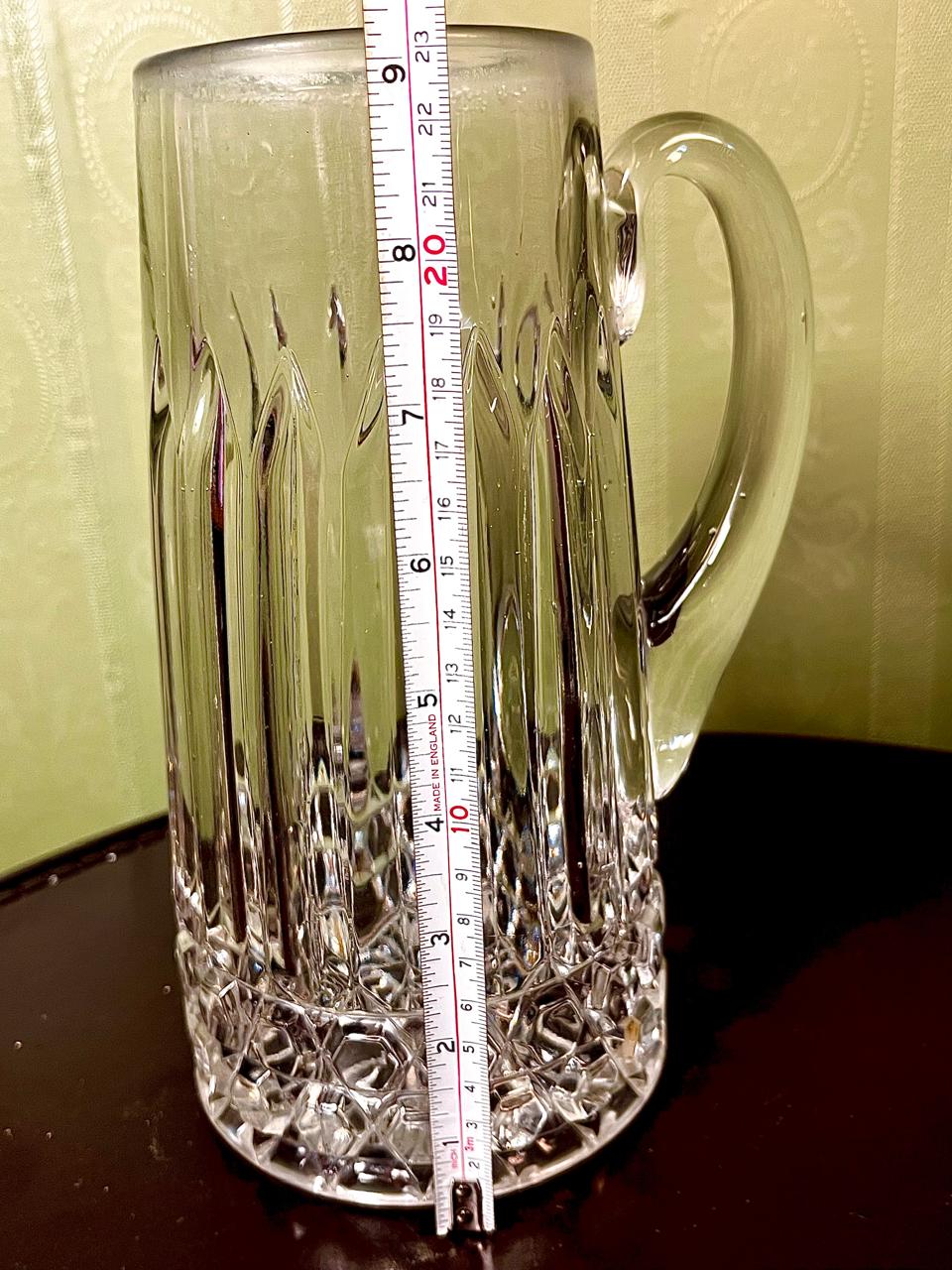 Vintage Clear Crystal Tankard with Handle 23cm