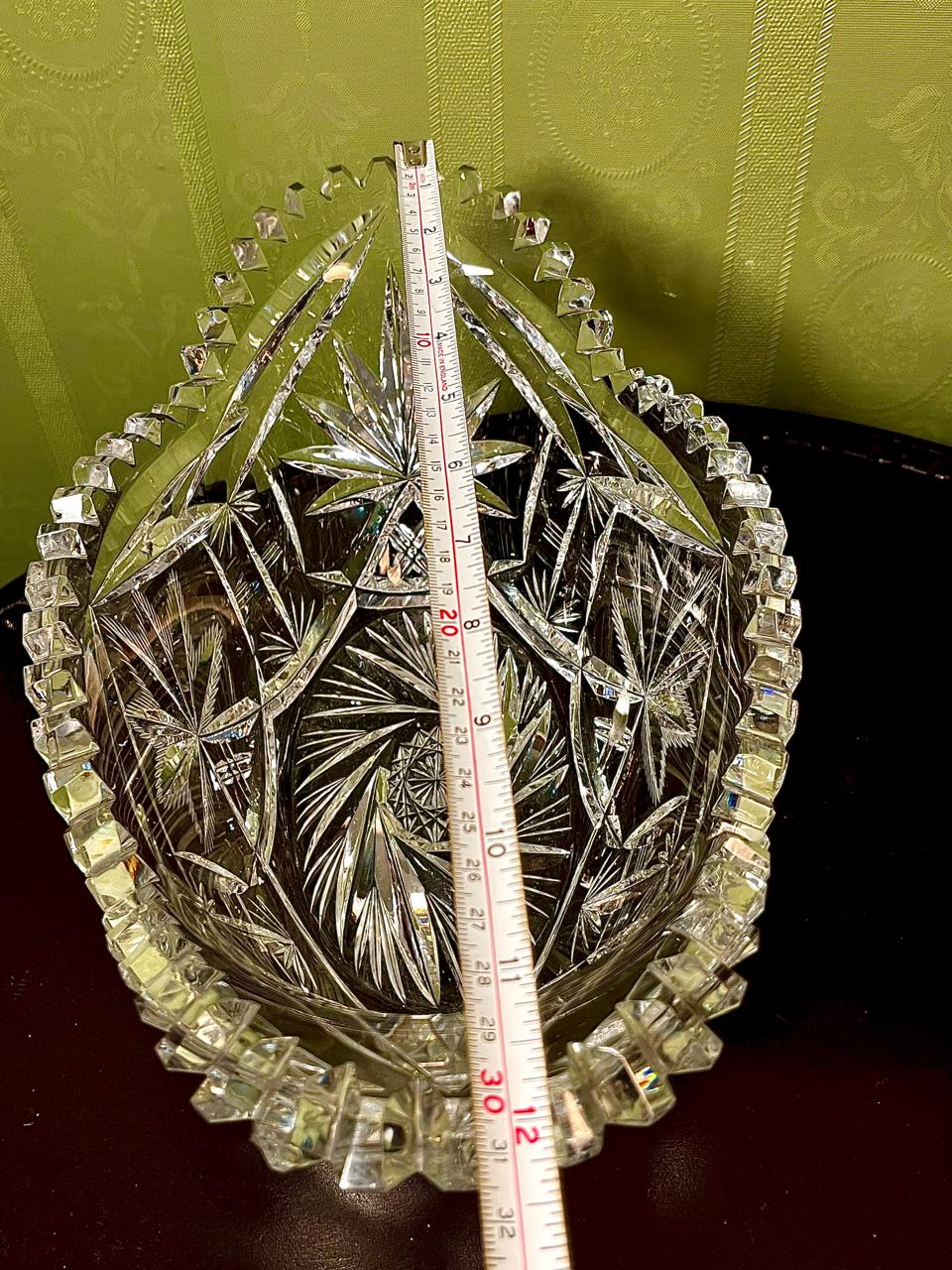 Vintage Crystal Oval Serving Bowl Clear Crystal 32cm