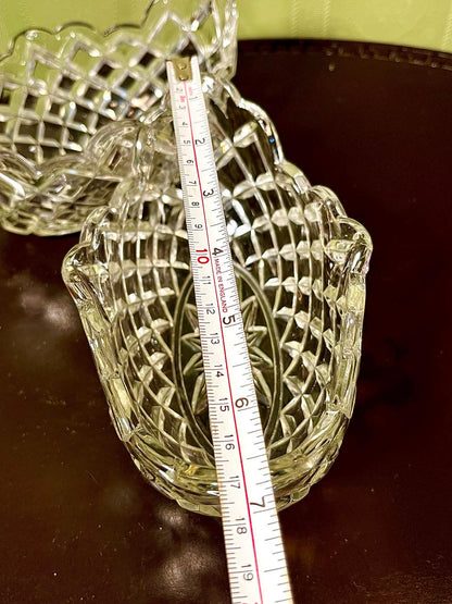 Vintage Crystal Basket Bowl Clear Crystal 18cm