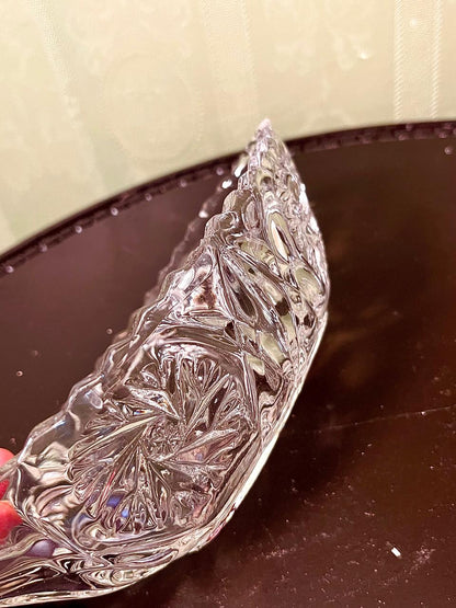 Vintage Crystal Oval Serving Bowl Clear Crystal 20cm