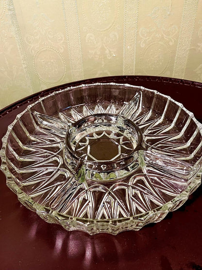 Vintage Crystal Divided Serving Platter Clear Crystal 25cm