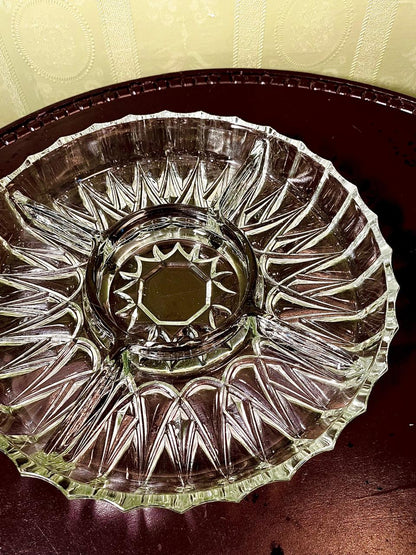 Vintage Crystal Divided Serving Platter Clear Crystal 25cm