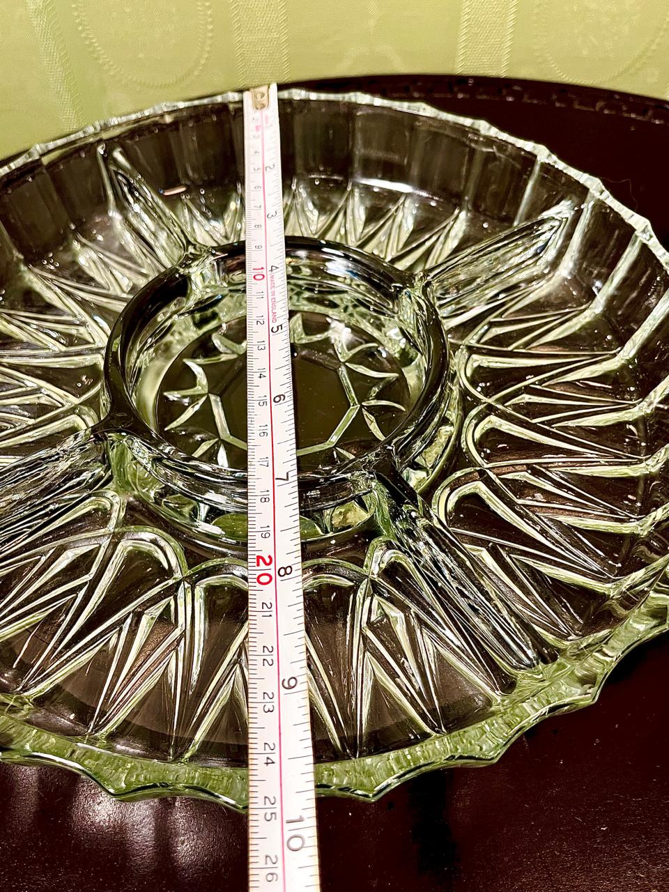 Vintage Crystal Divided Serving Platter Clear Crystal 25cm