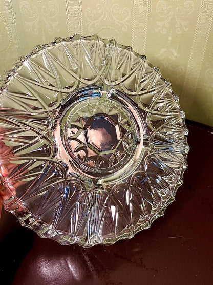 Vintage Crystal Divided Serving Platter Clear Crystal 25cm