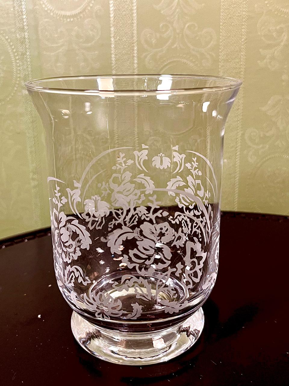 Vintage Crystal Floral Vase Clear Crystal 16cm
