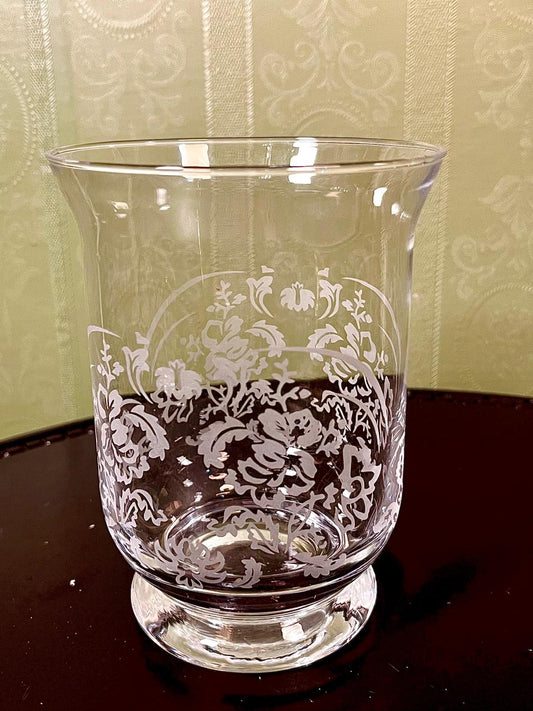 Vintage Crystal Floral Vase Clear Crystal 16cm
