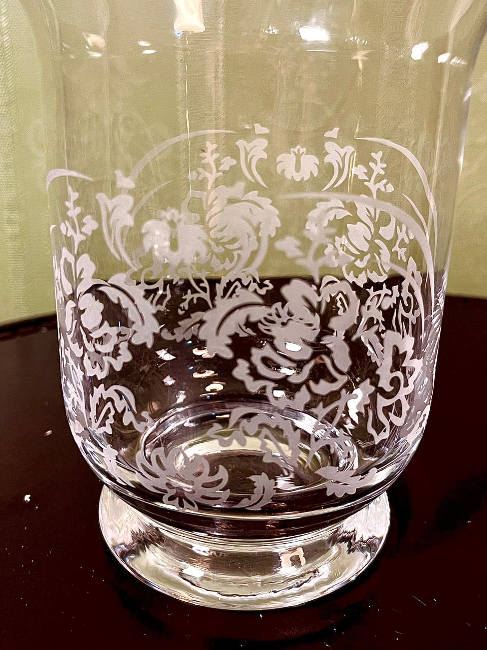 Vintage Crystal Floral Vase Clear Crystal 16cm