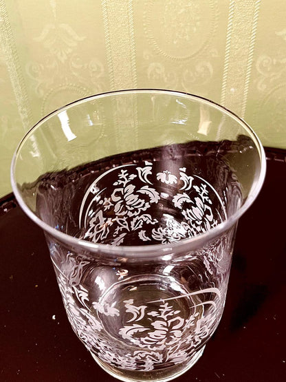Vintage Crystal Floral Vase Clear Crystal 16cm