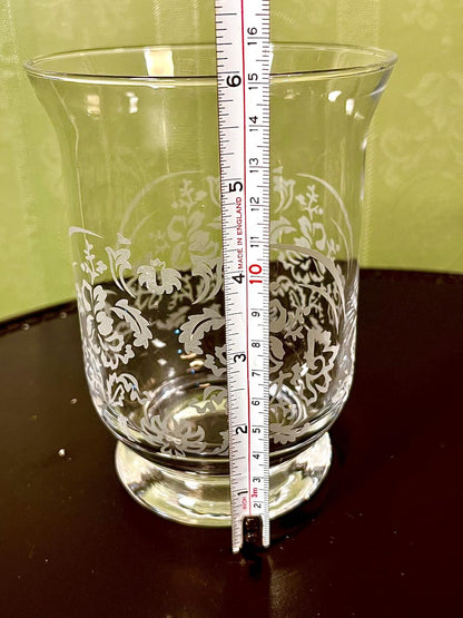 Vintage Crystal Floral Vase Clear Crystal 16cm