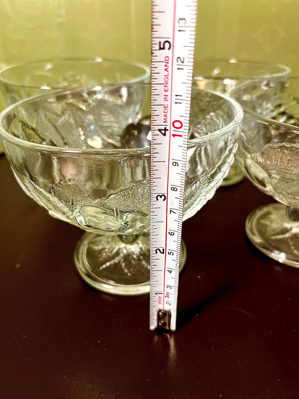 Vintage Crystal Fruit Dessert Bowls 4 Piece Set 13cm