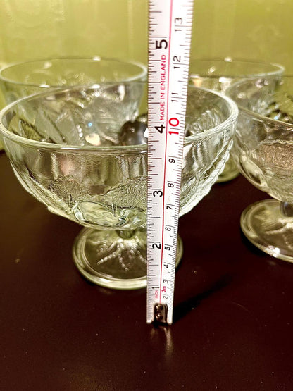 Vintage Crystal Fruit Dessert Bowls 4 Piece Set 13cm