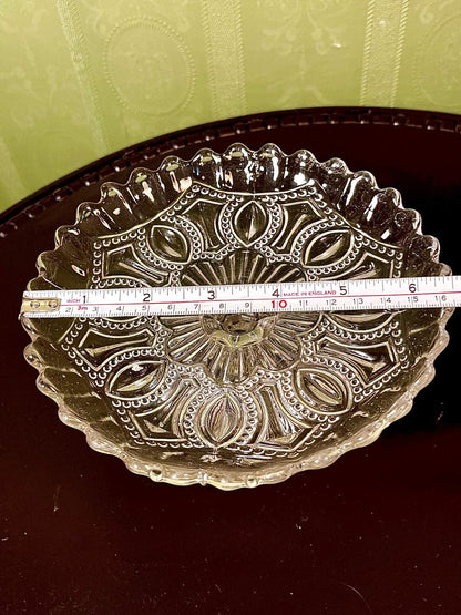 Vintage Crystal Pedestal Serving Dish Clear Crystal 16cm