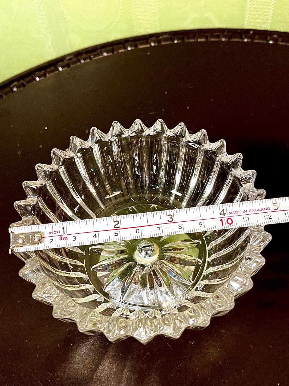 Vintage Crystal Pedestal Bowl Clear Crystal 13cm