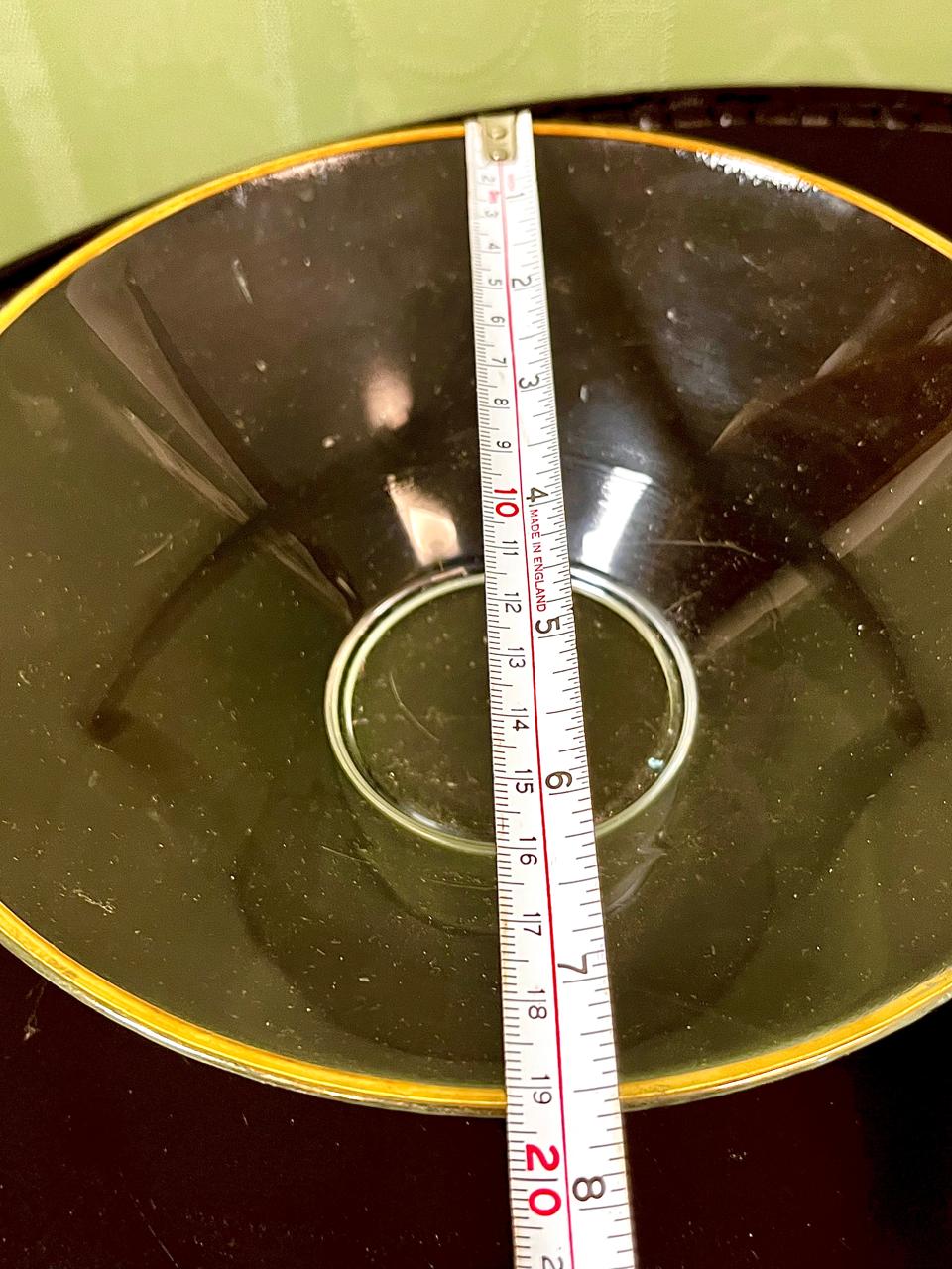 Vintage Crystal Gold-Rim Serving Bowl Clear Crystal 20cm