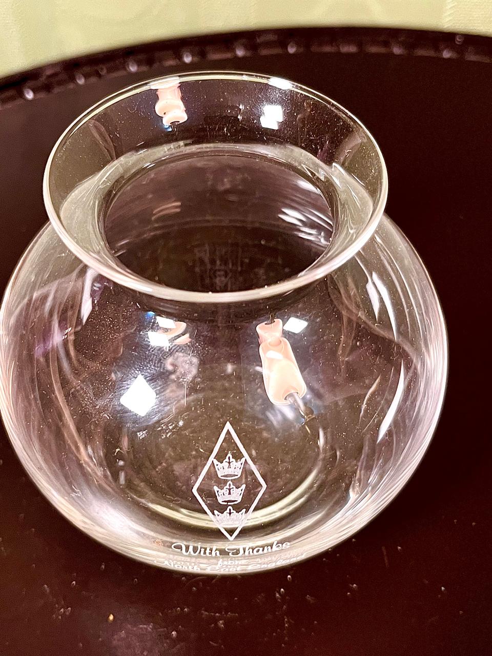 Vintage Crystal Souvenir Vase North East England 11cm