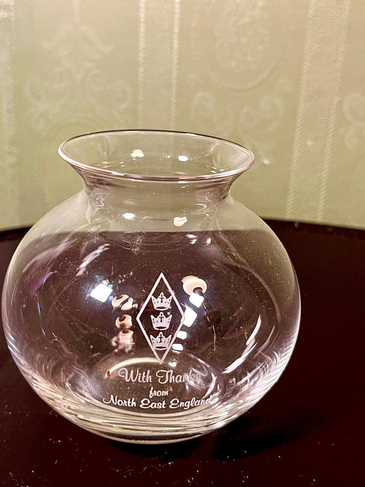 Vintage Crystal Souvenir Vase North East England 11cm