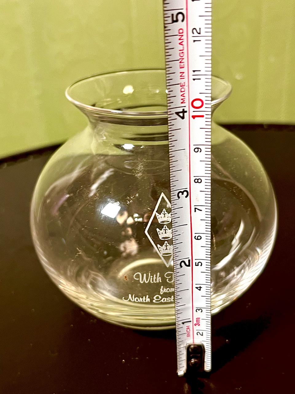 Vintage Crystal Souvenir Vase North East England 11cm