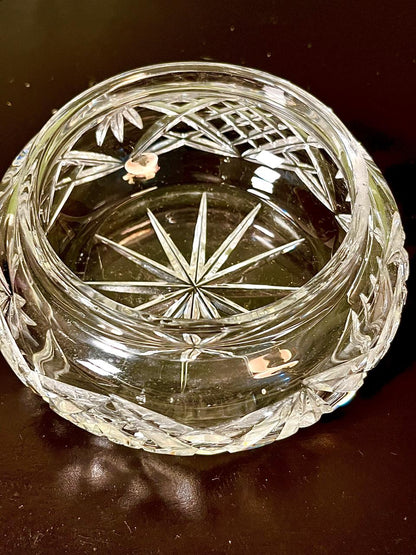 Vintage Crystal Starburst Bowl Clear Crystal 10cm