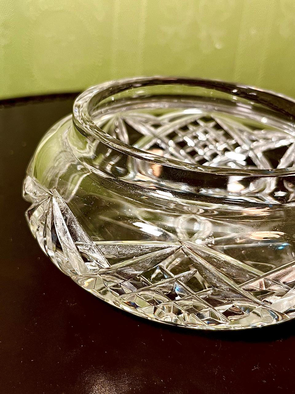 Vintage Crystal Starburst Bowl Clear Crystal 10cm