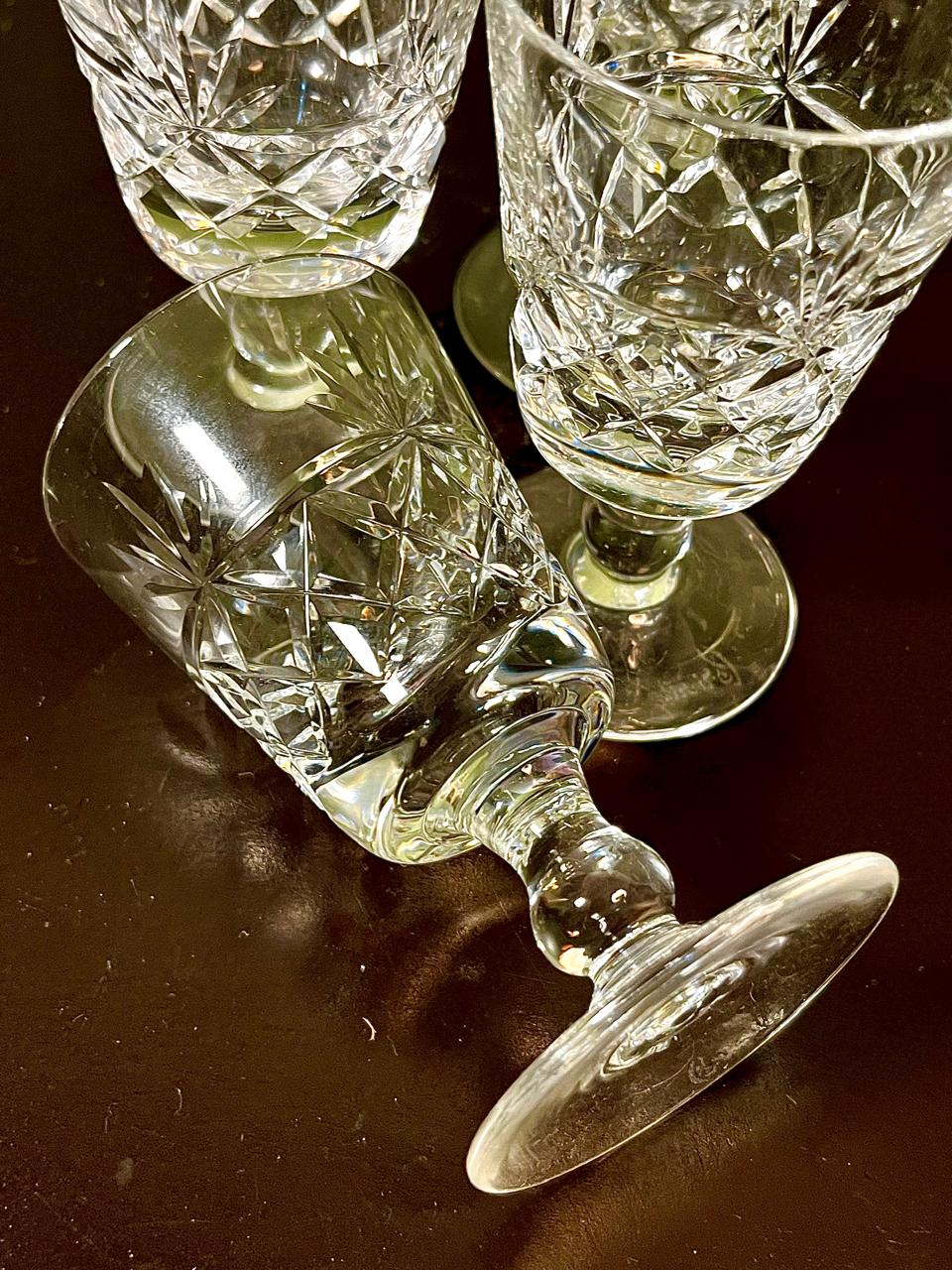 Vintage Crystal Goblets Clear Crystal 4 Piece Set 12cm