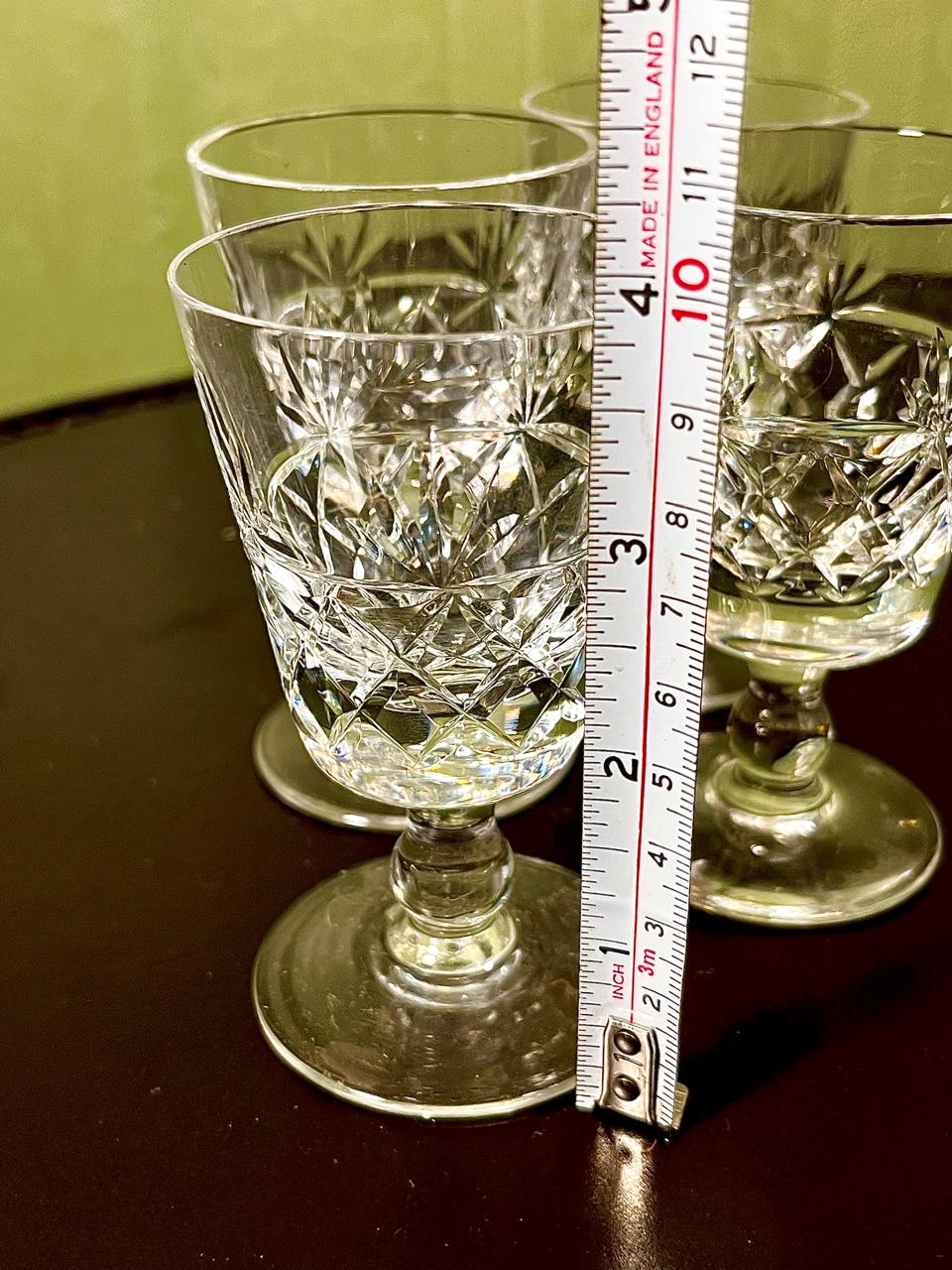 Vintage Crystal Goblets Clear Crystal 4 Piece Set 12cm